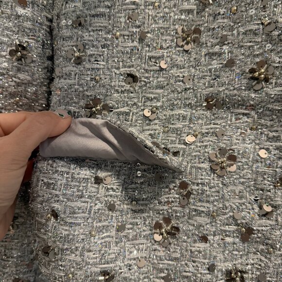 Zara ZW Collection Sequin Jacket Silver L NEW SS24 2885/152 - Picture 12 of 12